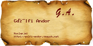 Gálfi Andor névjegykártya
